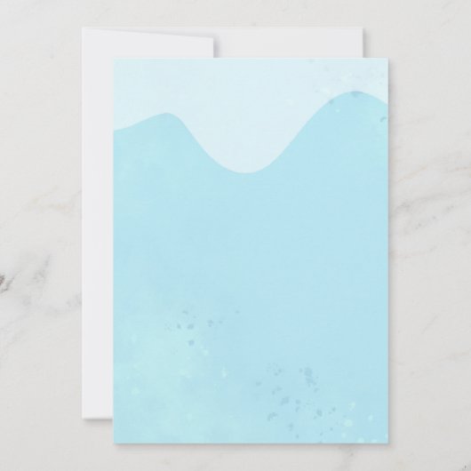 Blauw en Roze Opblaasbare Poolpartij Verjaardag Kaart (Achterkant)