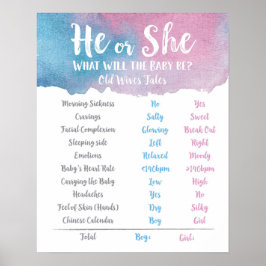 Blauw en roze Oude Wives Tale Sign. Poster