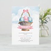 Blauw en roze paaseieren kaart (Staand voorkant)