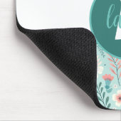  Blauw en Roze Pastel Folk Art Flowers Muismat (Hoek)