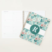 Blauw en Roze Pastel Folk Art Flowers Planner (Display)