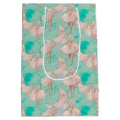 Blauw en Roze Pastels Ballerina Dancer Medium Cadeauzakje (Achterkant)