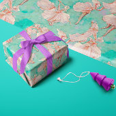  blauw en roze pastels kleine danseres afdrukken cadeaupapier