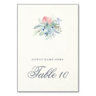 Blauw en Roze Pioenen Bruiloft Escort Kaart