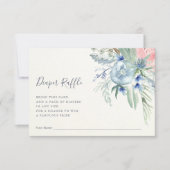 Blauw en roze pony | Baby shower Diaper Raffle Kaart (Voorkant)