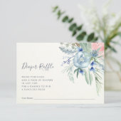 Blauw en roze pony | Baby shower Diaper Raffle Kaart (Staand voorkant)