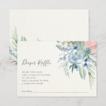 Blauw en roze pony | Baby shower Diaper Raffle