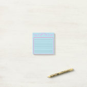 Blauw en roze post-it® notes (Op bureau)