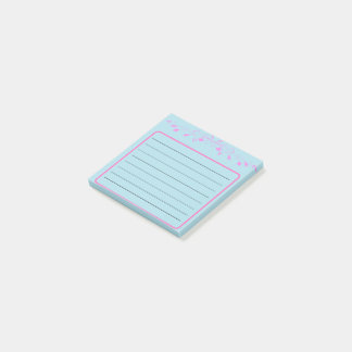 Blauw en roze post-it® notes