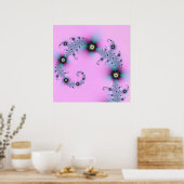 Blauw en roze Poster (Keuken)