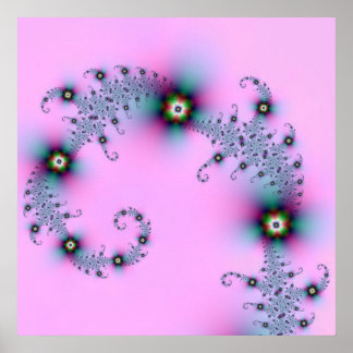 Blauw en roze Poster