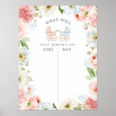 Blauw en roze Poster van het stembord (Voorkant)