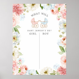 Blauw en roze Poster van het stembord