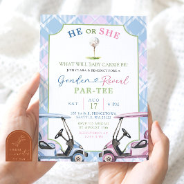 Blauw en Roze Preppy Golf Geslacht onthullen Kaart