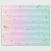 Blauw en roze regenboog inpakpapier (Vlak)