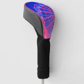 Blauw en roze reuzenrad golfheadcover (Schuin)