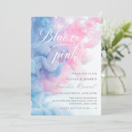 Blauw en roze roken Geslacht Kaart (Staand voorkant)