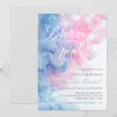 Blauw en roze roken Geslacht Kaart (Voorkant / Achterkant)