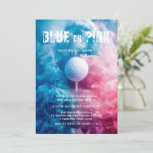Blauw en Roze Rook Golf Sport Thema Geslacht Onthu Kaart (Staand voorkant)