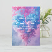 Blauw en Roze Rook Hart Geslacht Onthullen Partij Kaart (Staand voorkant)