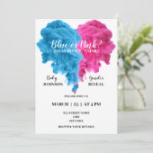 Blauw en roze rookgeslacht onthullen kaart (Staand voorkant)