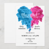 Blauw en roze rookgeslacht onthullen kaart (Voorkant / Achterkant)