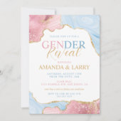 Blauw en roze roze marmer kaart (Voorkant)