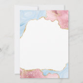 Blauw en roze roze marmer kaart (Achterkant)