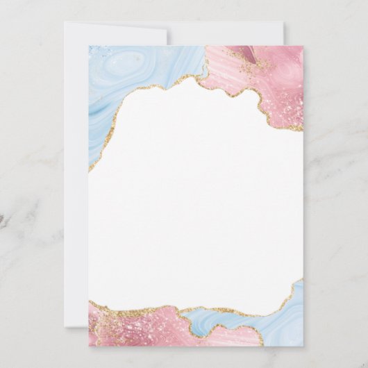 Blauw en roze roze marmer kaart (Achterkant)