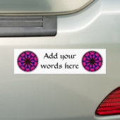 Blauw en Roze Roze Roze Kaleidoscoop Bumpersticker (Op auto)
