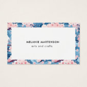 Blauw en roze Sakura Bloemen bestellen Dank u kaar Visitekaartje (Achterkant)