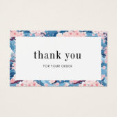 Blauw en roze Sakura Bloemen bestellen Dank u kaar Visitekaartje (Voorkant)