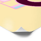 Blauw en roze schattig konijn ijswagen perfect poster (Hoek)