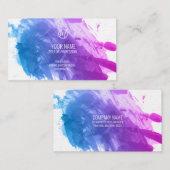 Blauw en roze schilderplaatje visitekaartje (Voorkant / Achterkant)