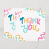 blauw en roze simpel bedankt (Voorkant / Achterkant)