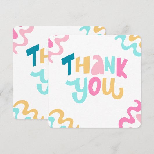blauw en roze simpel bedankt (Voorkant / Achterkant)