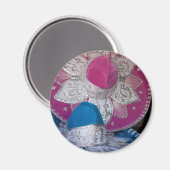 Blauw en Roze Sombreros Magneet (Voorkant / Achterkant)