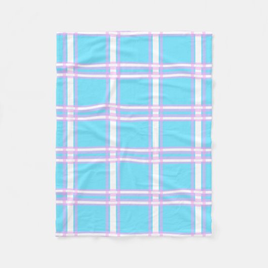 Blauw en roze speldenband fleece deken (Voorkant)