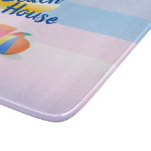 Blauw en Roze Strandhuis Snijplank (Hoek)
