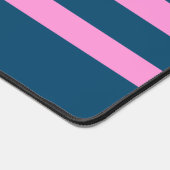 Blauw en roze streepjespatroon gepersonaliseerd bureaumat (Hoek)