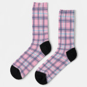 Blauw en roze Tartan Kerstmis Sokken (Links)