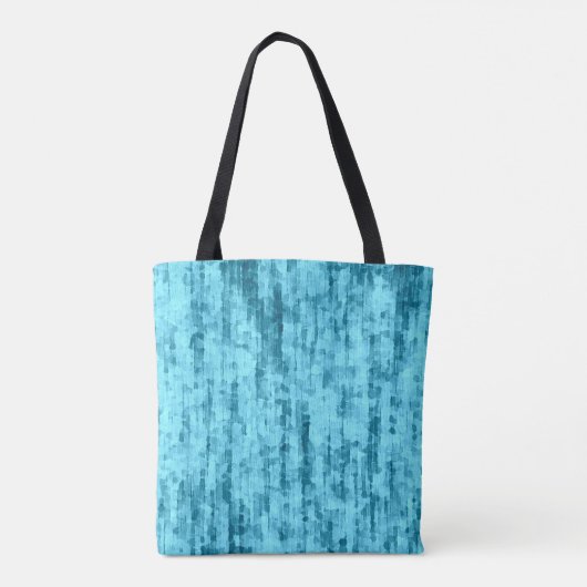 Blauw en Roze Tropische Bloemen Kunst Canvas tas (Achterkant)