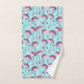 Blauw en Roze Tropische Flamingo Badkamer Handdoek (Handdoek)