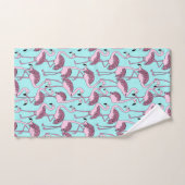 Blauw en Roze Tropische Flamingo Badkamer Handdoek (Handdoek)