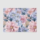 Blauw en Roze Tuinbloemen Tissuepapier (Voorkant)