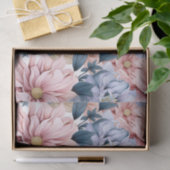 Blauw en Roze Tuinbloemen Tissuepapier (Geschenk)