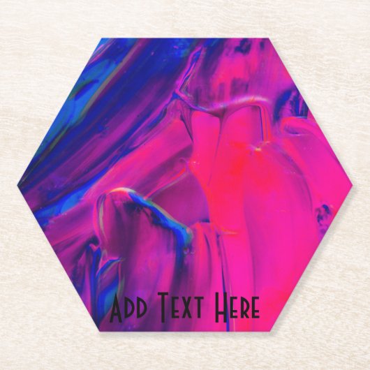 Blauw- en roze verfstreken kartonnen onderzetters (Voorkant)