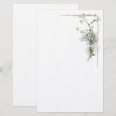 Blauw en roze vergeet me. briefpapier (Voorkant / Achterkant)