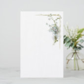 Blauw en roze vergeet me. briefpapier (Staand voorkant)