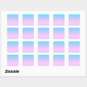 Blauw en roze verloop achtergrond vierkante sticker (Vel)